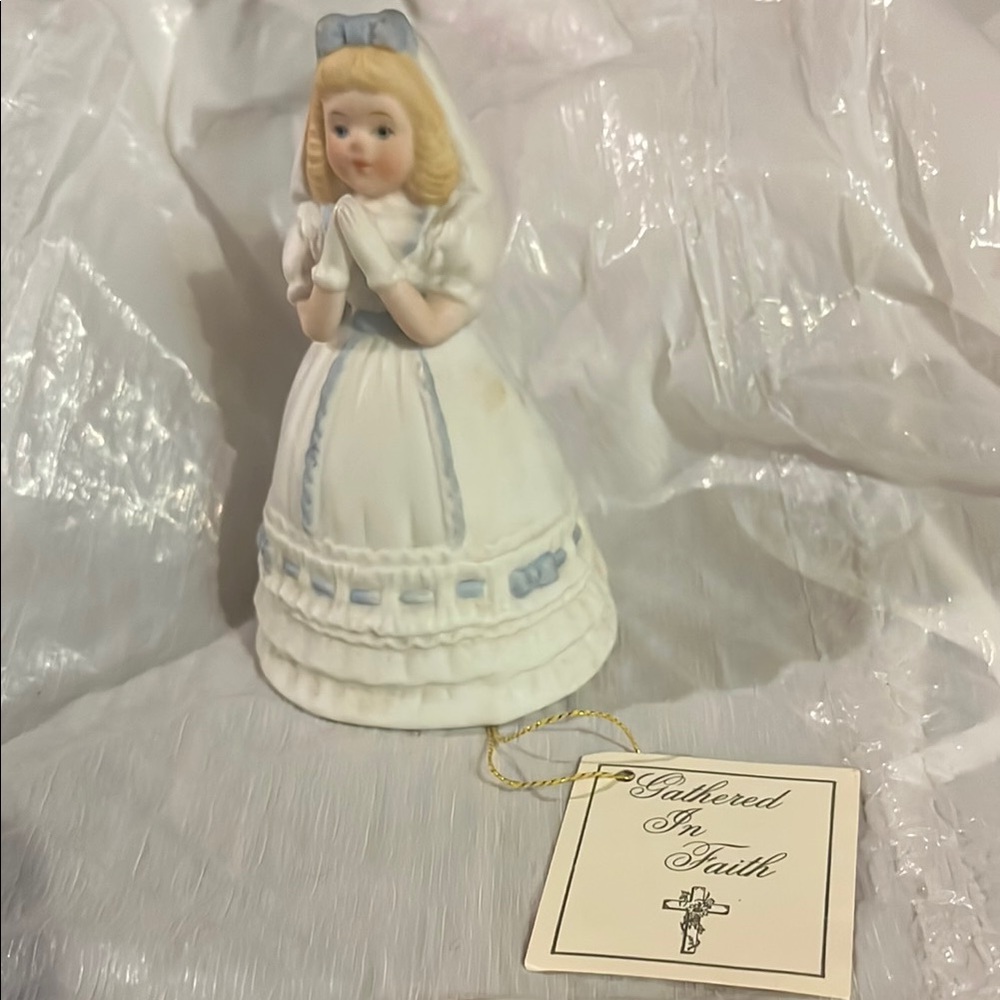 Gathered In Faith - Porcelain Praying Girl Figurine Bell-Communion